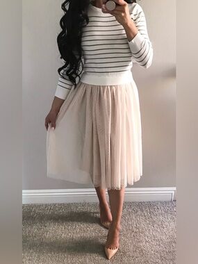 5 for $25 // ModCloth tulle and striped dress size small